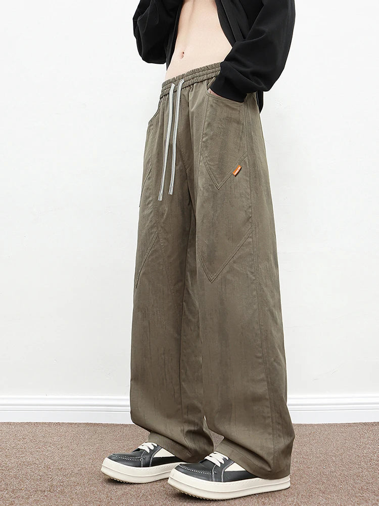 2025 Spring Summer Men's Sweatpants Korean Fashion Wide Leg Baggy Pants 8XL 7XL 6XL Plus Size Loose Straight Trousers Male