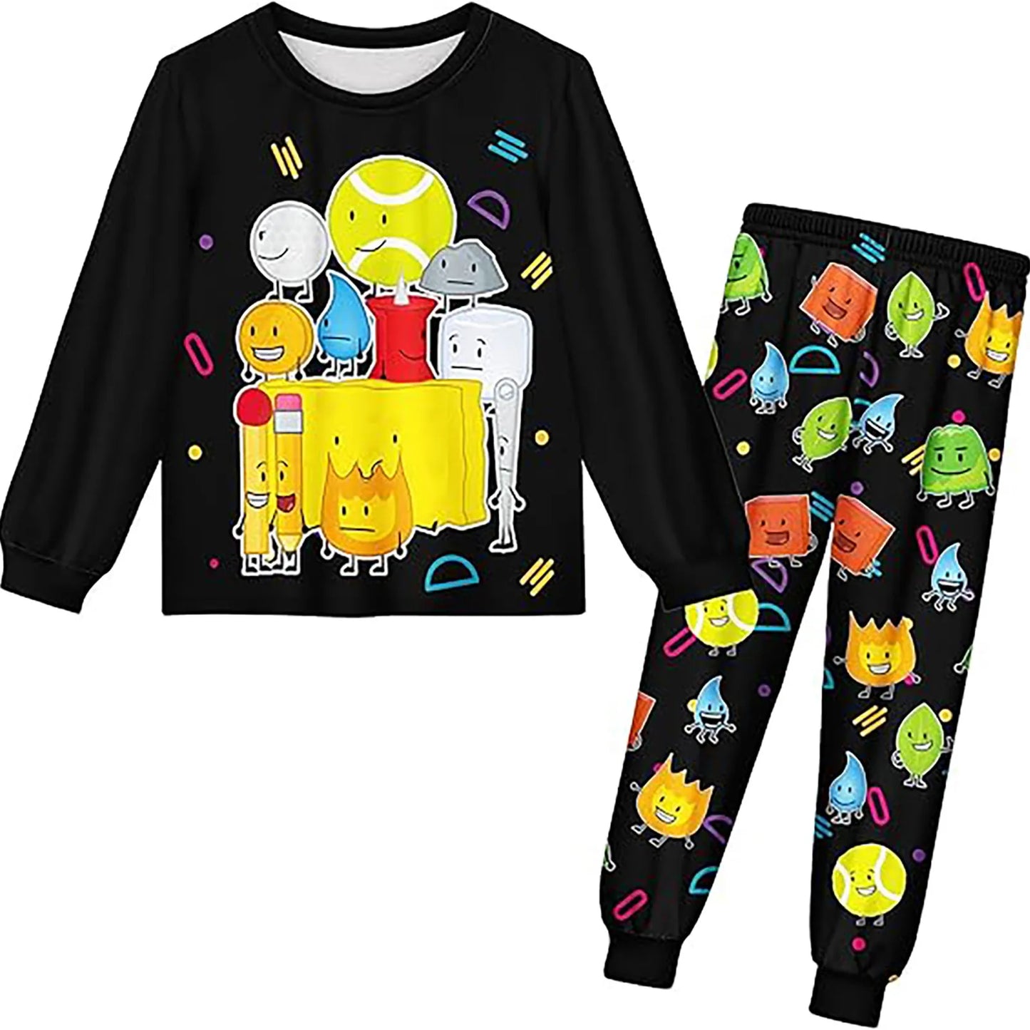 Incredibox Pajamas Sets Boys Daily Nightgowns Girls Hot Movie Sprunki Kids Cosplay Costume Long Sleeve T Shirt+Pants 2pcs Set