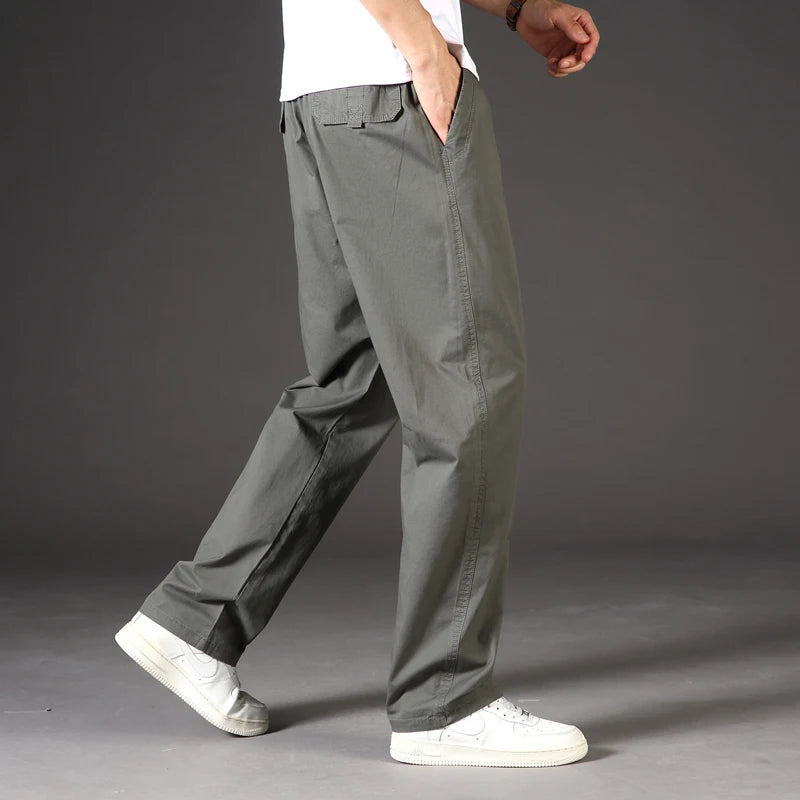 Spring Autumn Mens Cargo Pants Casual Sweatpants Relaxed Fit Cotton Pants American Style Large Size Sports Outdoor Pants