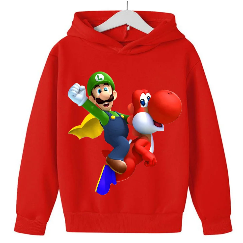 New Super Marios Hoodies Kids Fashion Baby Boy Clothes Marios Bros Hoodies Fashion Children Tops Girls Clothing Casual Clothing