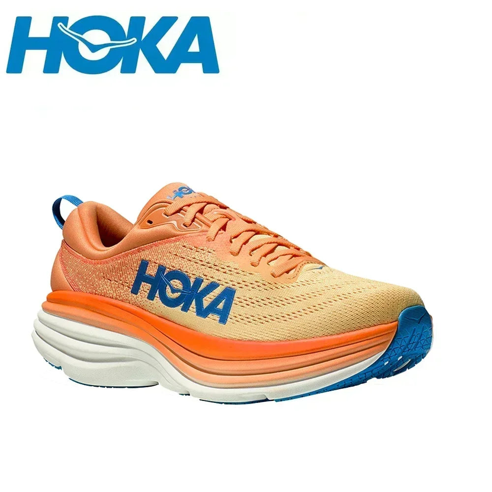 HOKA  Bondi 8 Lightweight Jogging Outdoor Running Shoes Marathon Trail Cushioning Shoes Elastic Womens Men