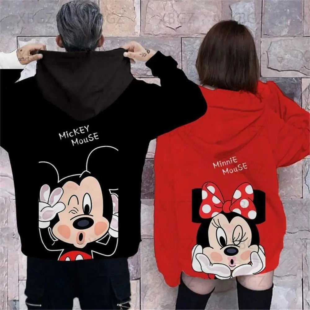 Couple Outfit Disney Hoodies Minnie Mouse Women's Casual Sweatshirt Couple Hoodie Men's Women Clothing Mickey Y2k Print Top