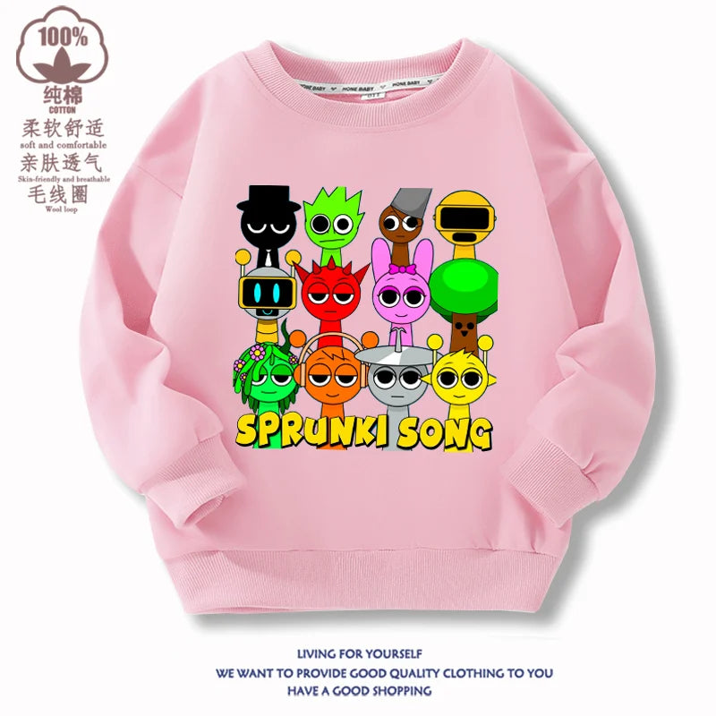 Sprunki Sweatshirt Incredibox Sprunki T Shirt Sweater Sprunki Cosplay Costume Pullover Tops Hoodie Y2K Cotton Clothes Gift