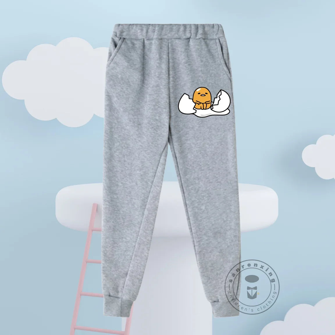 Kids Gudetama Hoodie Boys Girls Beautiful Clothes Sweatshirt Long Sleeve Sanrio Cartoon Print Top Pants Casual New Fall 2024