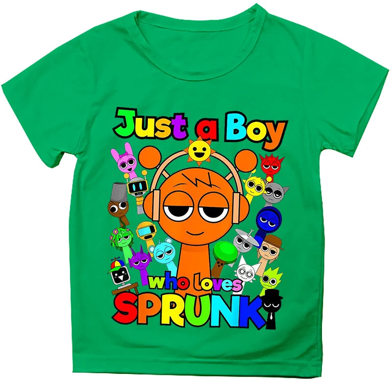 Kids T Shirts Game Sprunki Incredibox Cartoon Print Boys T shirt Summer Casual Short Sleeve Baby Girls Clothes Children Tee Tops