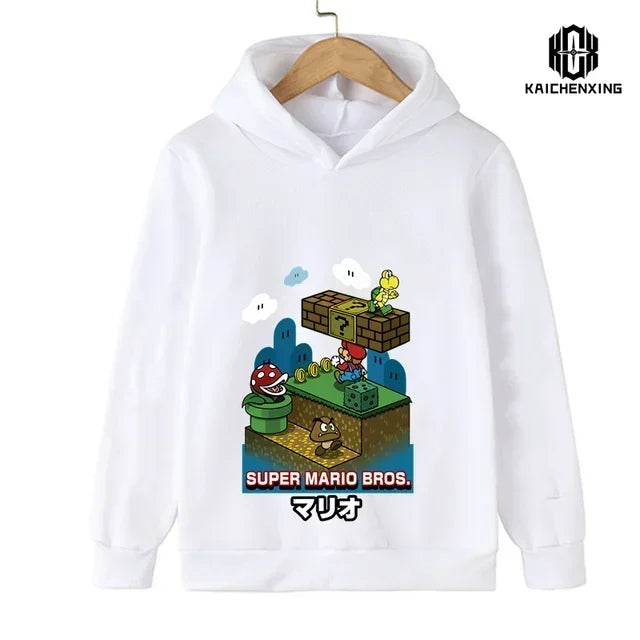 2024 New Game Super Mario Bros. Top Fashion Children's Sweatshirt Casual Cute Children's Hoodie Boy Girl Top Spring and Autumn