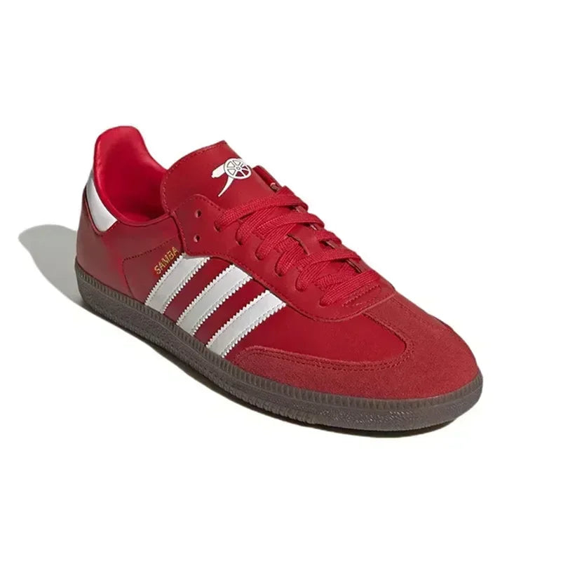 Adidas-Original Samba Team Low Skateboard Chaussures pour Hommes et Femmes, Unisexe, Rouge, Blanc