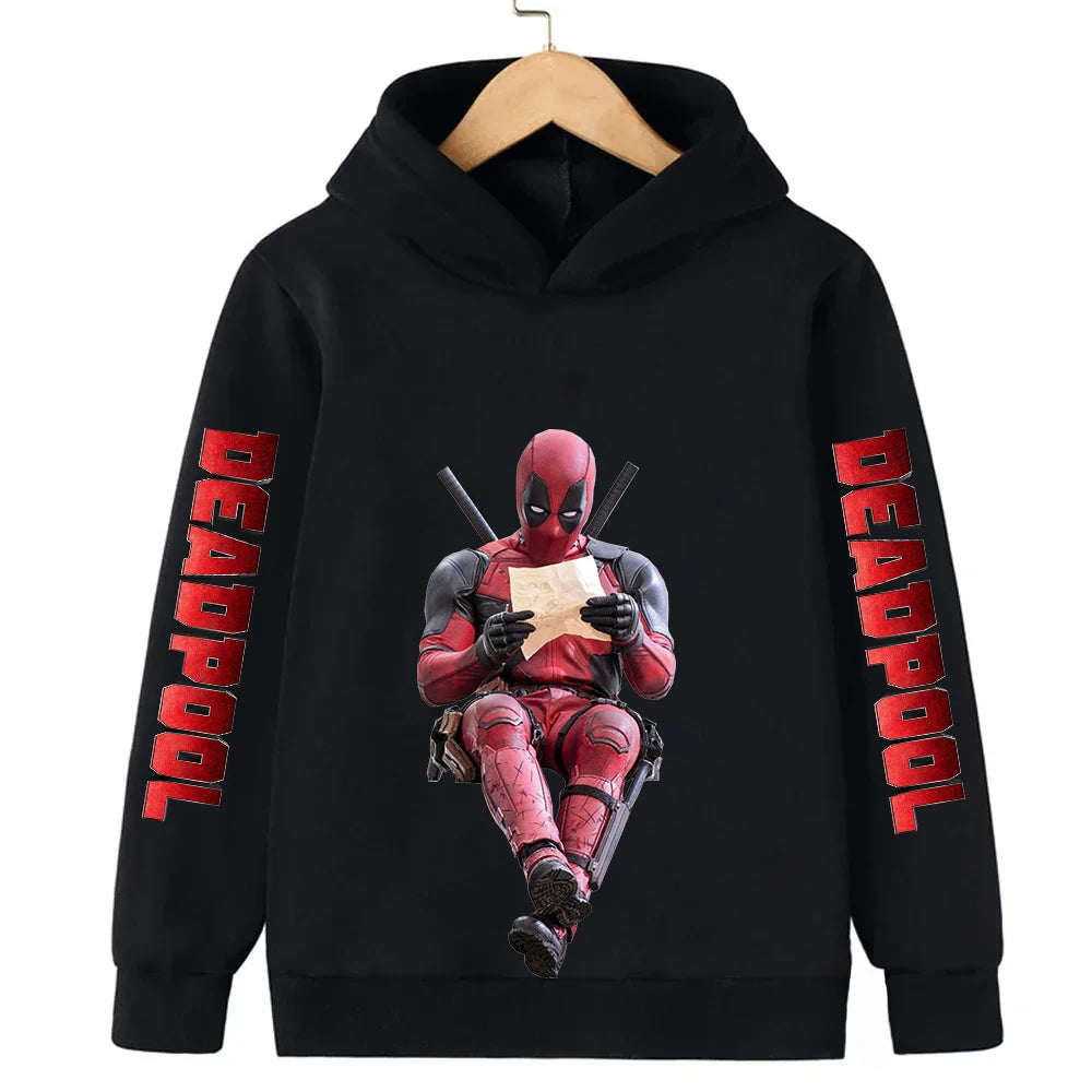 Marvel Deadpool Children Hoodies Girl Boy Kid Pullover Autumn Winter Baby Clothing Cartoons Casual Fashion Kid Tops Sweatshirts