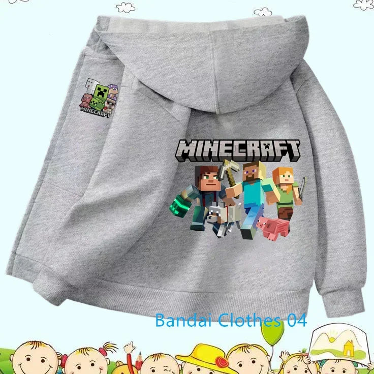 2025 Hot Game Minecraft Zipper Hoodie Girls Fashion Kids Clothes Boys Trucksuit Sweatshirt Long Sleeve Children Casual Tops