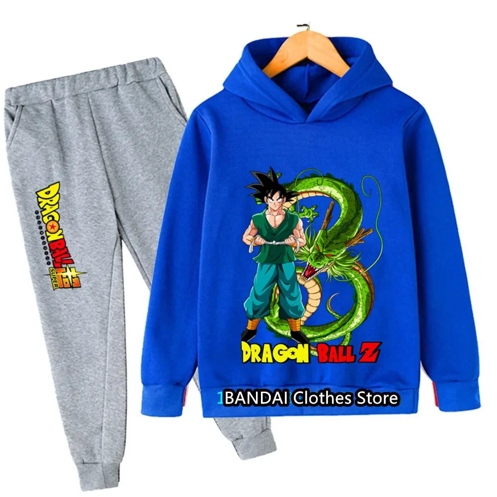 2024 New Dragonball Son-Goku Hoodies Boys Hoodies Kids Clothes Set Pullover Tracksuit Jogging Girls Sweatshirts Set 2 Pieces