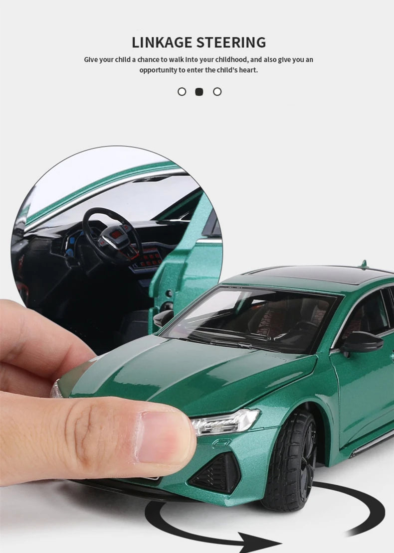 1:24 Audi RS7 Coupe Alloy Car Model Diecasts Metal Toy Sports Car Vehicles Model Simulation Sound Light Collection Kids Toy Gift