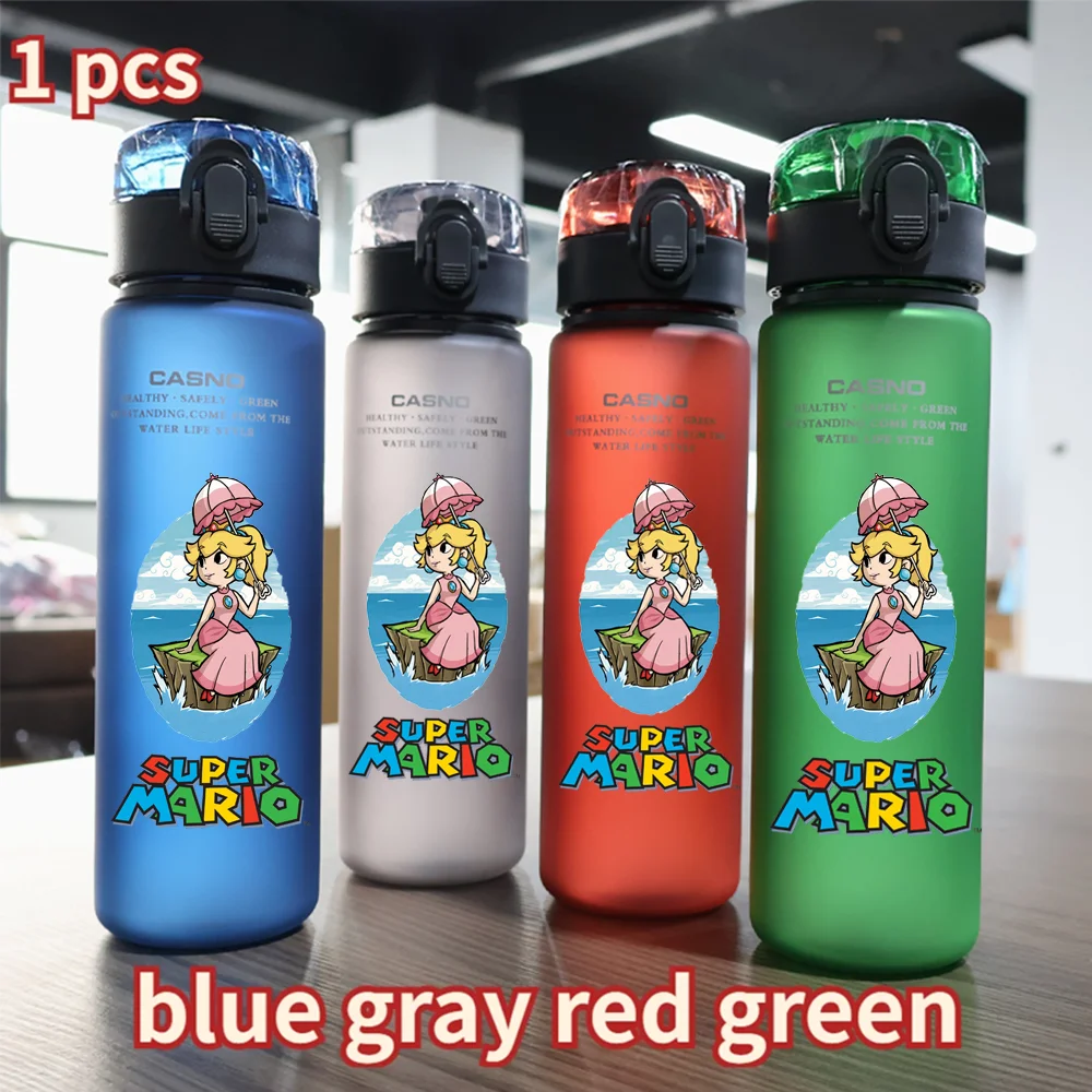 Super Mario 560ML Water Cup Large Capacity Portable Plastic Luigi Kettle Outdoor Sports Capacity Travel Hiking Water Bottle Cup