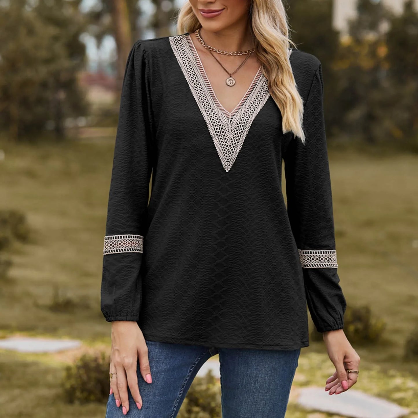 Women's Spring Long Sleeves Casual Tops Blouses