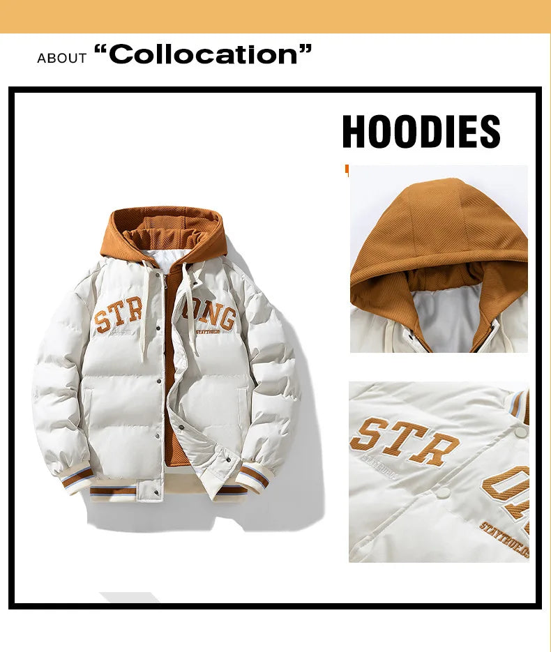 Baseball Uniform Cotton Parkas Hoodies Man Jackets Couple Keep Warm Winter Waterproof Coat Sports Women Outerwear Thick Clothing