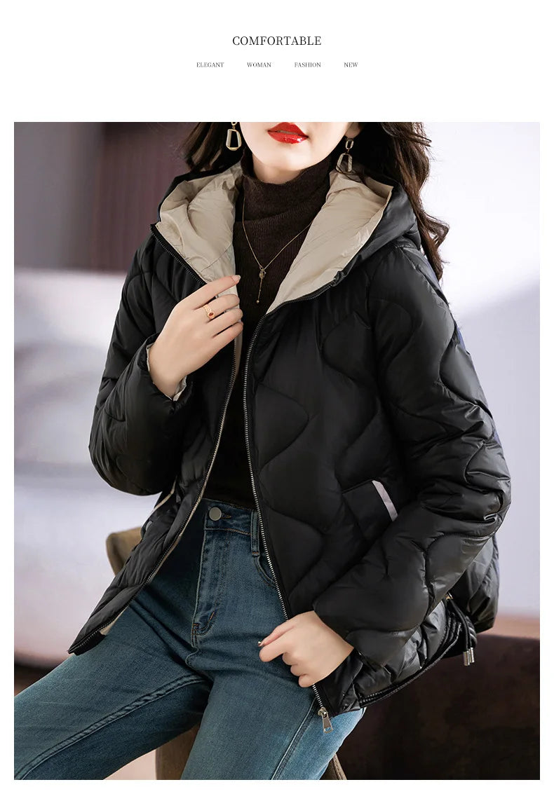 Winter Jacket Women 2023 New Outerwear Korean Clothes Women Coat Hooded Cotton Parkas Harajuku Ladies Quilted Coat Streetwear