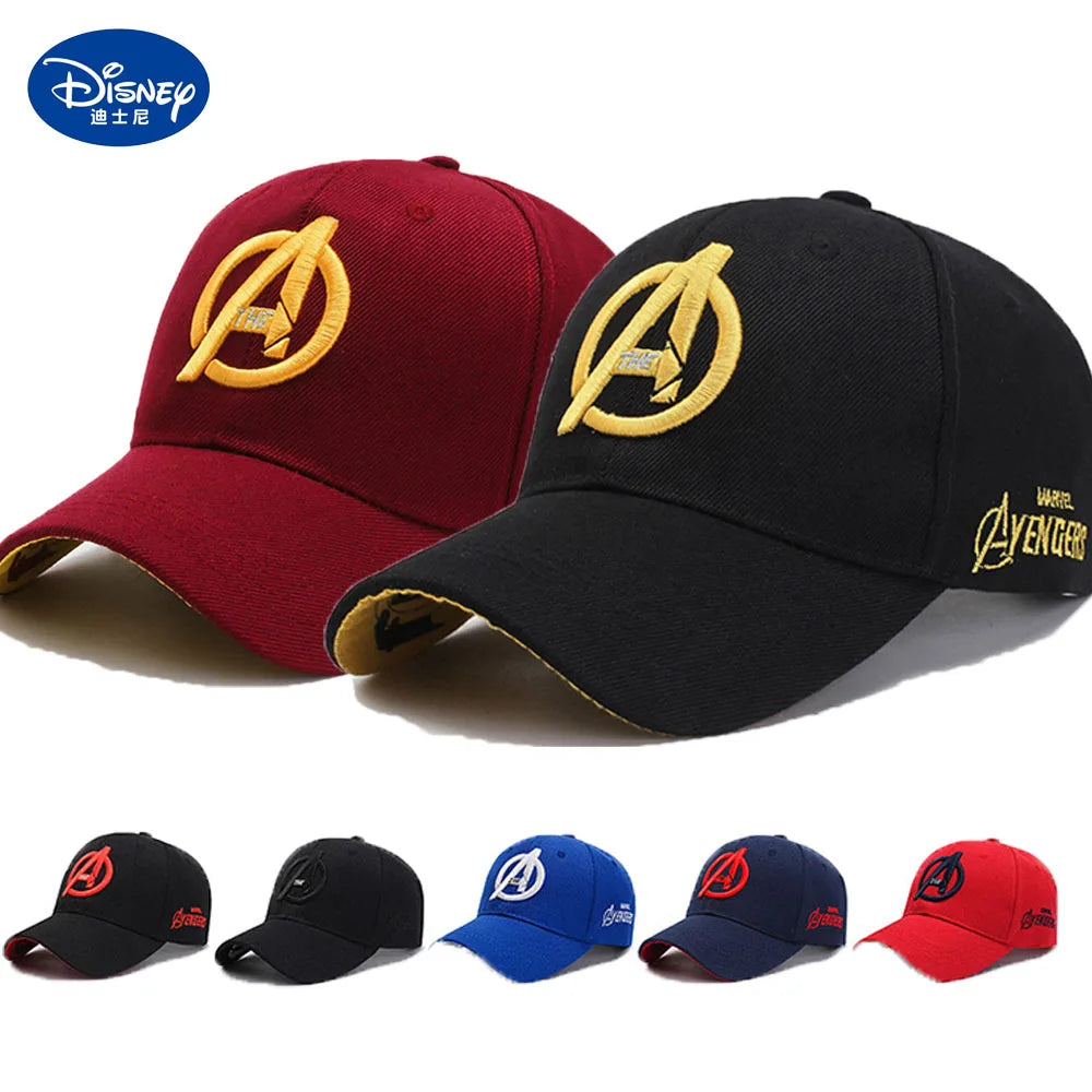 Disney Kids Hats Children's Baseball Cap for Boy Cotton Breathable Spiderman Hip Hop Hat Cartoons Embroidery Mickey Mouse Caps