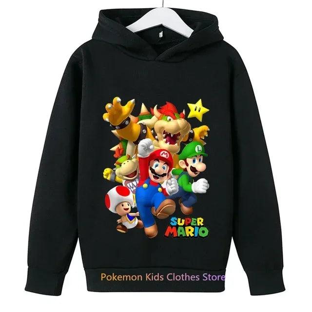 Fashion Children Game Super Mario Sweatshirt Baby Boys Girls Cartoon Pullovers Kids Autumn Clothes Mario bros Hoodies