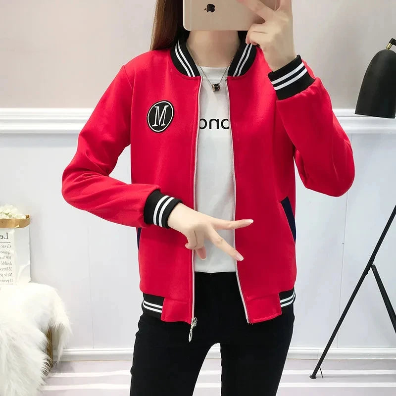 Oversized 5xl Baseball Jackets Spring Fall Women's New Coats Fashion Short Bomber Chaquetas Casual Zipper Slim Outerwear