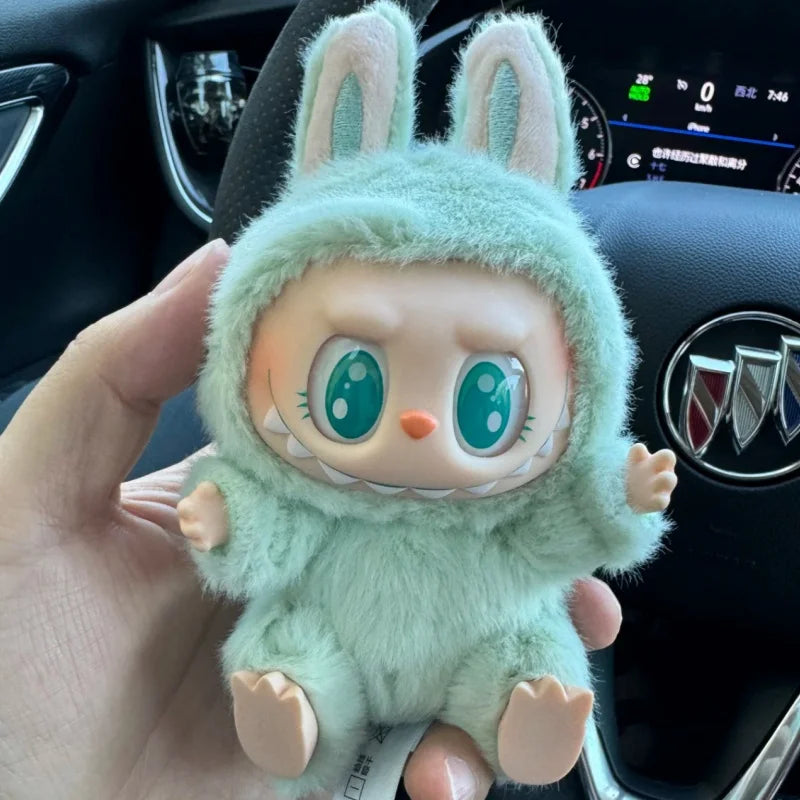 Anime Figure Labubu Have A Seat Series Pendant Flocking Doll Model Toy Kawaii Monster Replica Keychain Toy Birthday Gift New