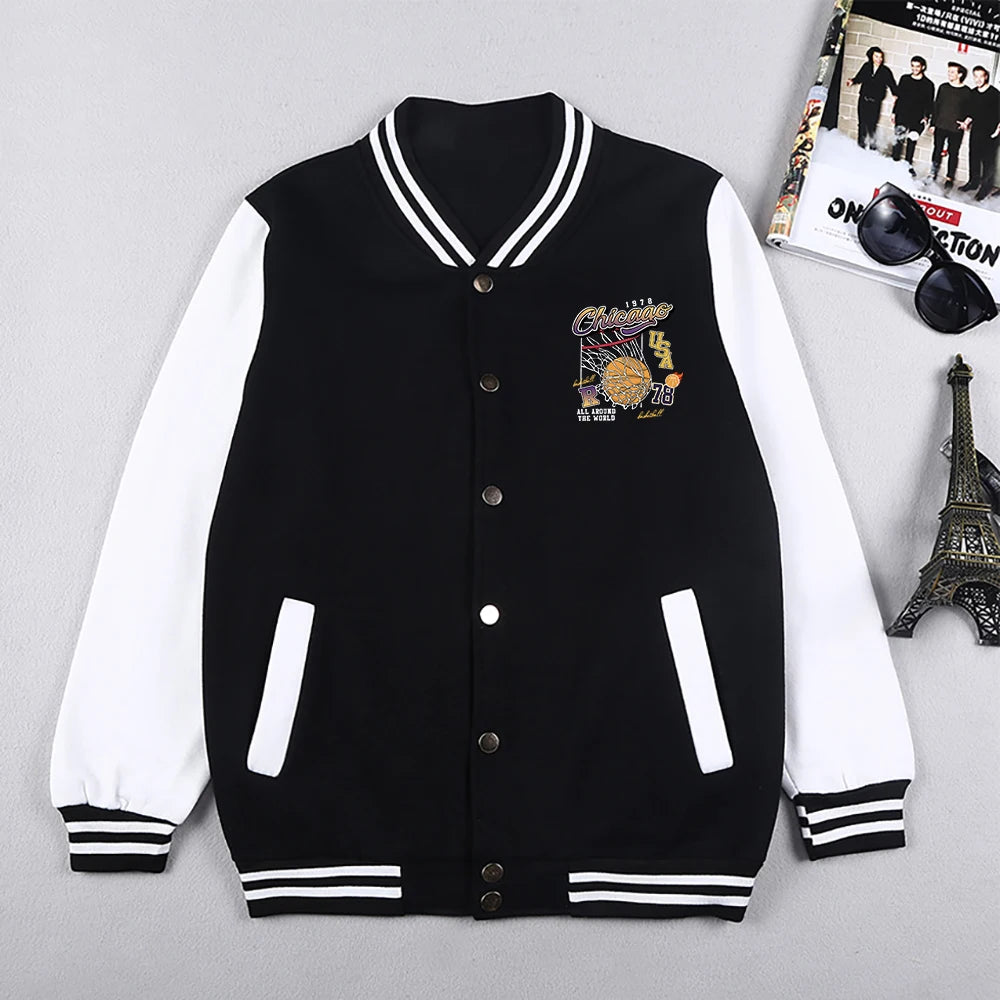 Chicago Usa Basketball Printing Man Loose Basketball Jersey Baseball Uniforms Casual S-5Xl Preppy Style Clothes & Accessories