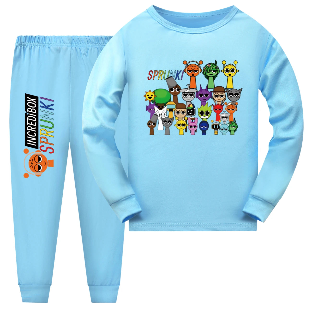 Boys Girls Long Sleeve Pajamas Sets Sprunki Pyjamas Suits Children's Incredibox Sleepwear Teenager Homewear Pijamas4014