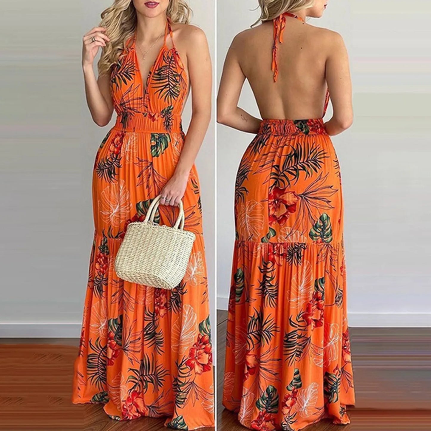 Sexy Backless Halter Strapless Sundress For Women