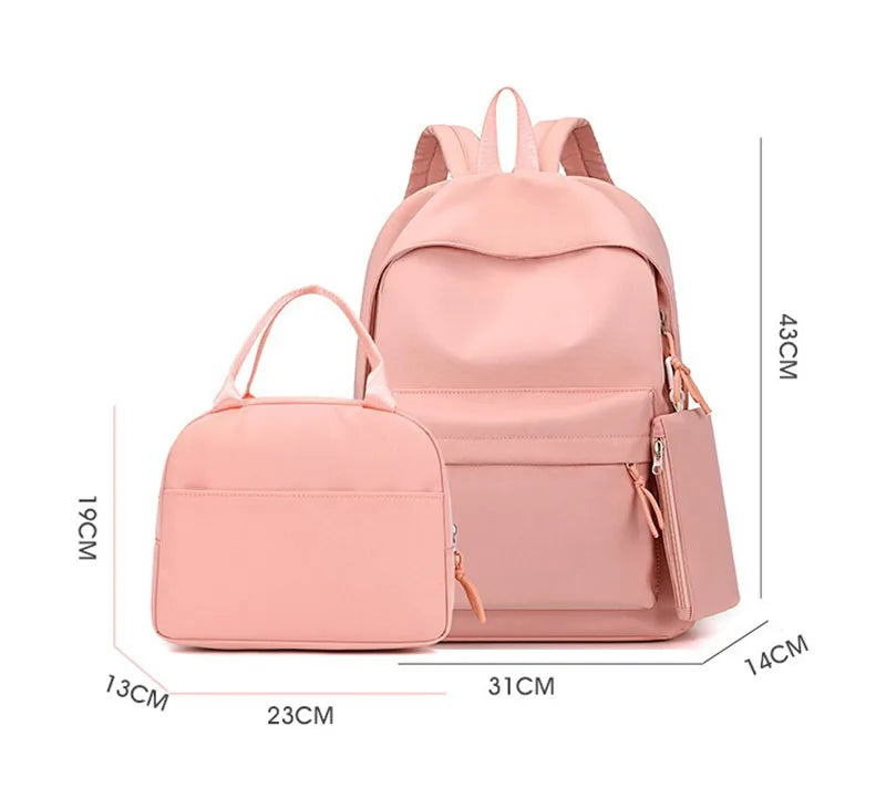 3pcs Inside Out Backpack with Lunch Bag for Women Student Teenagers School Bags Traval Bag Teenagers Sets