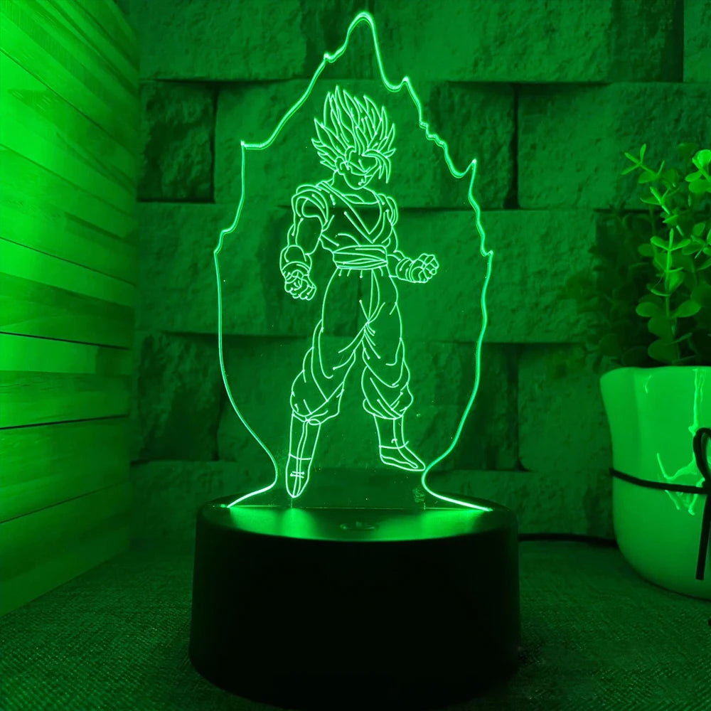 Anime Goku Vegeta Dragon Ball Z Super Saiyan 7/16 color remote control 3D Lamp LED Night Light Goku Jiren Broly Table Lamp Gift