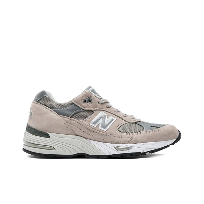 Original New Balance NB 991 Retro Comfort Fabric Faux Leather Pigskin Shock Running Shoes Men's Grey British Sneakers M991GL