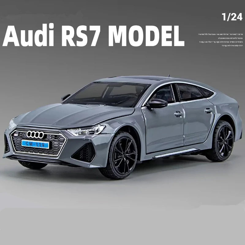 1:24 Audi RS7 Coupe Alloy Car Model Diecasts Metal Toy Sports Car Vehicles Model Simulation Sound Light Collection Kids Toy Gift