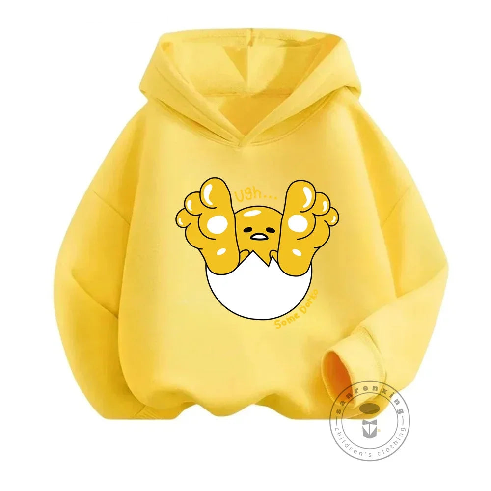 Kids Gudetama Hoodie Boys Girls Beautiful Clothes Sweatshirt Long Sleeve Sanrio Cartoon Print Top Pants Casual New Fall 2024