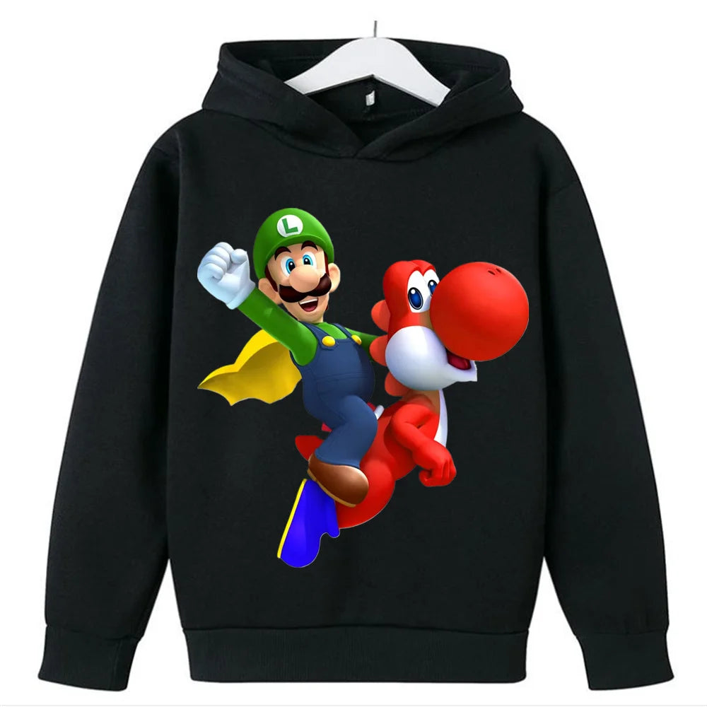 New Super Marios Hoodies Kids Fashion Baby Boy Clothes Marios Bros Hoodies Fashion Children Tops Girls Clothing Casual Clothing