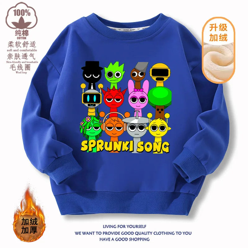 Sprunki Hoodie Clothes For Kids Incredibox Hoodies Sweatshirt Winter Hoodies Soft Cotton Sweatshirt Hoodie keep Warm Hoodie