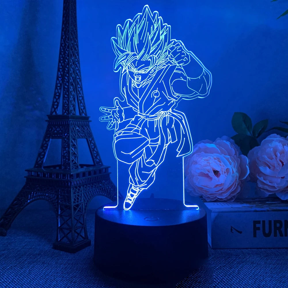 Anime Goku Vegeta Dragon Ball Z Super Saiyan 7/16 color remote control 3D Lamp LED Night Light Goku Jiren Broly Table Lamp Gift