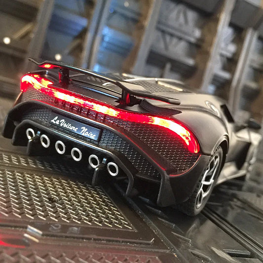 1:32 Bugatti La Voiture Noire Sports Car Alloy Diecast Simulation Metal Model Sound & Light Pull Back Toy Collection Kids Toys