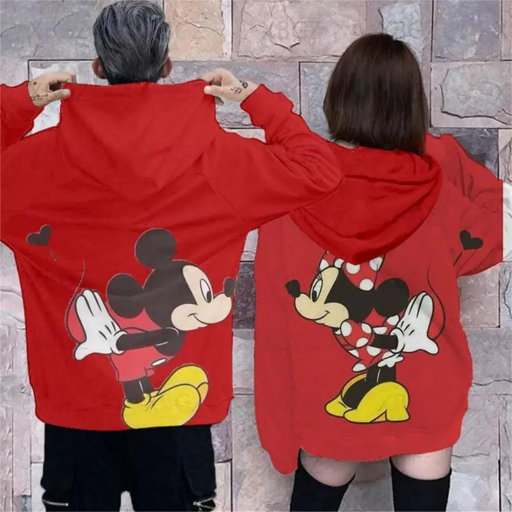 Couple Outfit Disney Hoodies Minnie Mouse Women's Casual Sweatshirt Couple Hoodie Men's Women Clothing Mickey Y2k Print Top