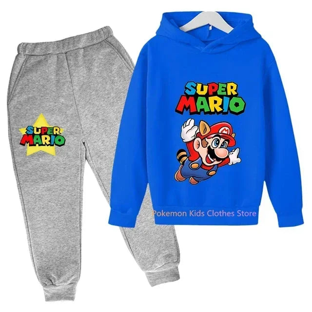 New Game Super Mario bros Set Kids Sweatshirt Children Jacket Boy Girl Clothes Spring Autumn Hoodie 3-14 years old Sweater Sales