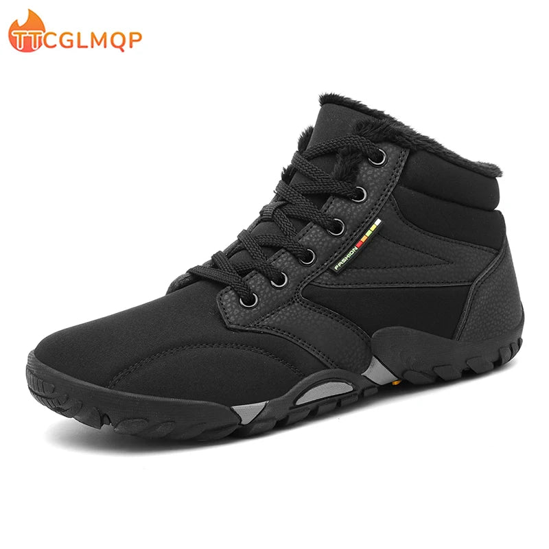 New Winter Boots For Men Snow BareFoot Outdoor Non-slip Warm Fur Casual Sneakers Lightweight Ankle Boots Hiking Shoes Plus Size