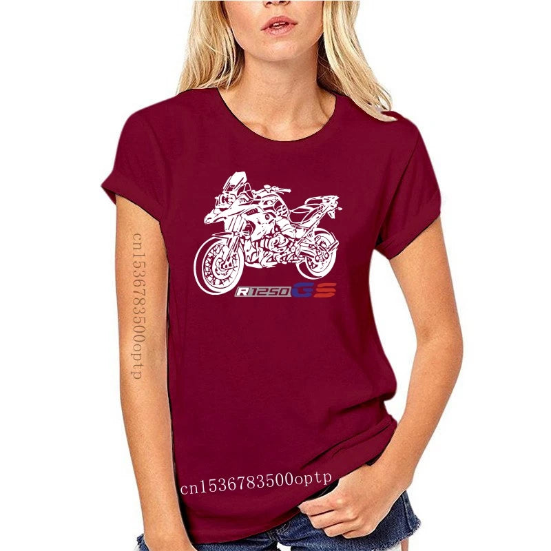 New 2023 Pure Cotton Short Sleeves Hip Hop Fashion Motorcycle Motorrad R1250Gs R 1250 Gs R 1250Gs T-Shirt Cotton