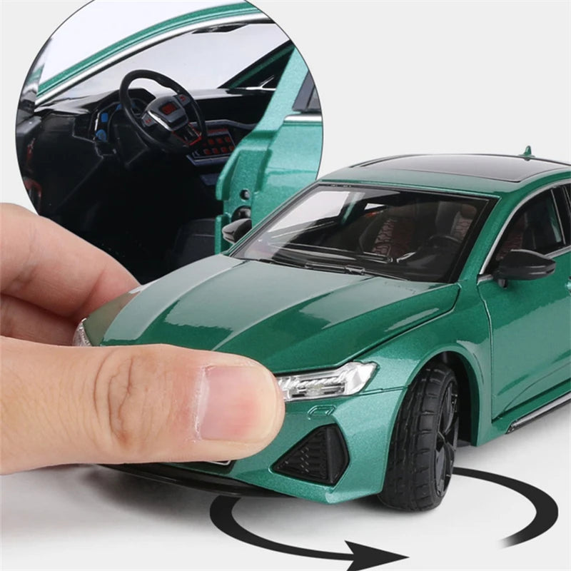 1:24 Audi RS7 Coupe Alloy Car Model Diecasts Metal Toy Sports Car Vehicles Model Simulation Sound Light Collection Kids Toy Gift