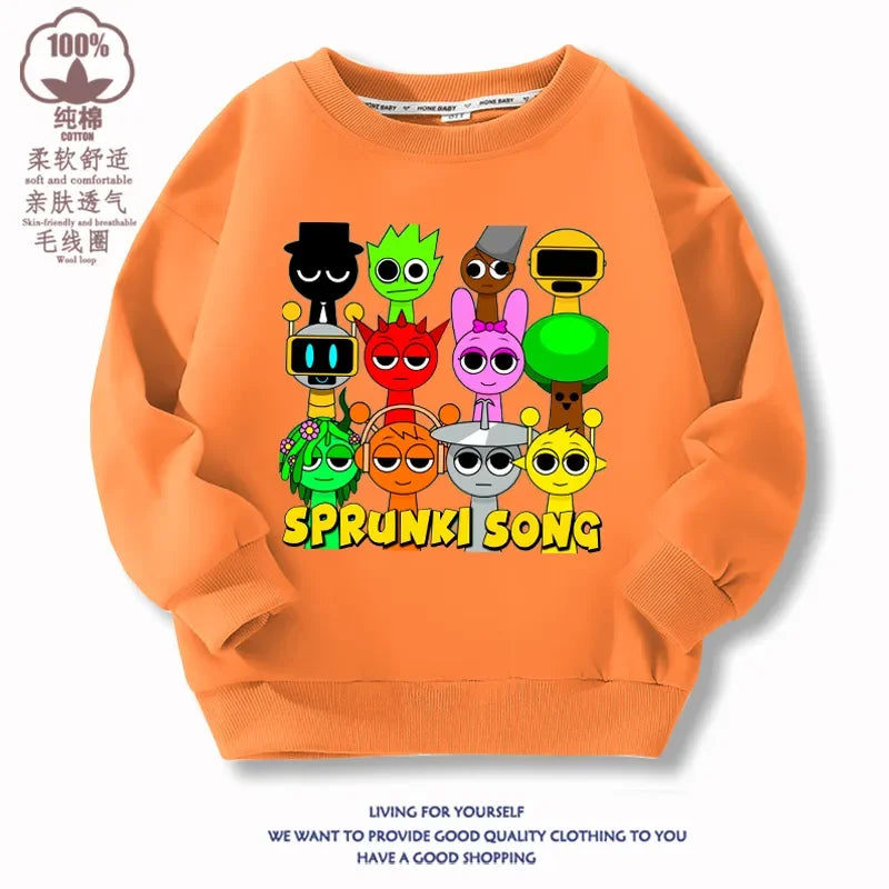 Sprunki Sweatshirt Incredibox Sprunki T Shirt Sweater Sprunki Cosplay Costume Pullover Tops Hoodie Y2K Cotton Clothes Gift