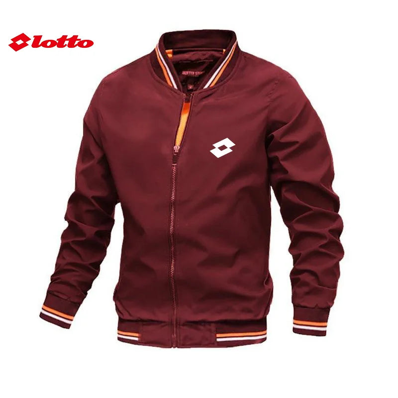 Embroidered Autumn and Winter Men's Stand Collar Casual Zipper Jacket Outdoor Sports Coat Windbreaker Jacket for Men Waterproof