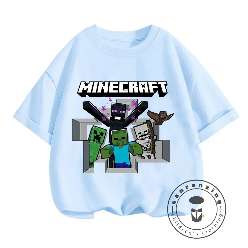 Short Sleeve Children Top Shirts Children's Boy's Minecraft CatNap Clothing Tops Baby Boys Clothing Child -shir T Shirt