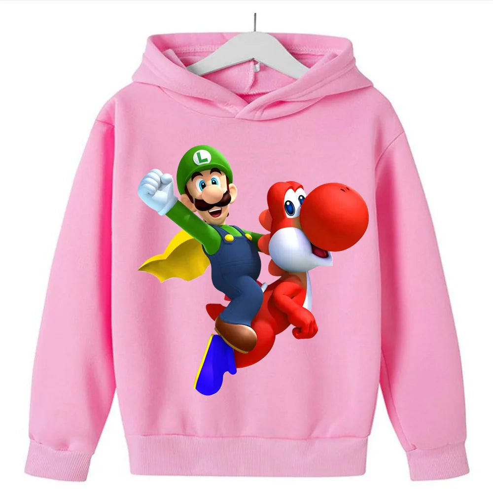 New Super Marios Hoodies Kids Fashion Baby Boy Clothes Marios Bros Hoodies Fashion Children Tops Girls Clothing Casual Clothing