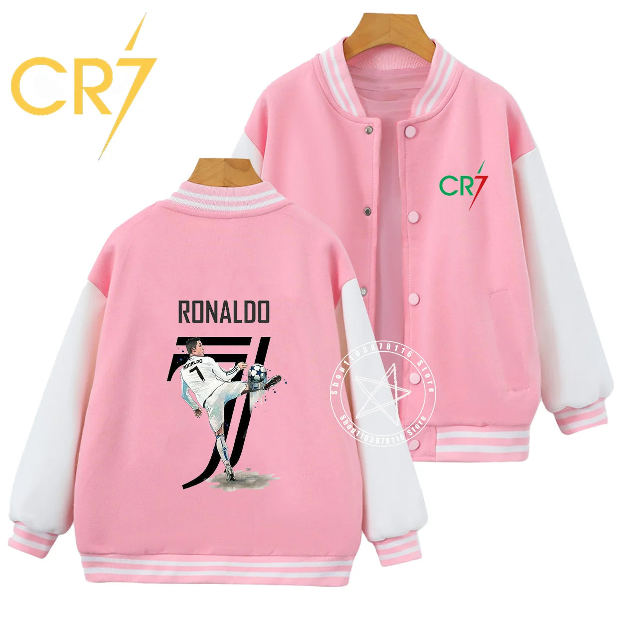 Autumn winter children handsome C Ronaldo personality print comfortable boys girls casual fashion kid thick baseball uniform