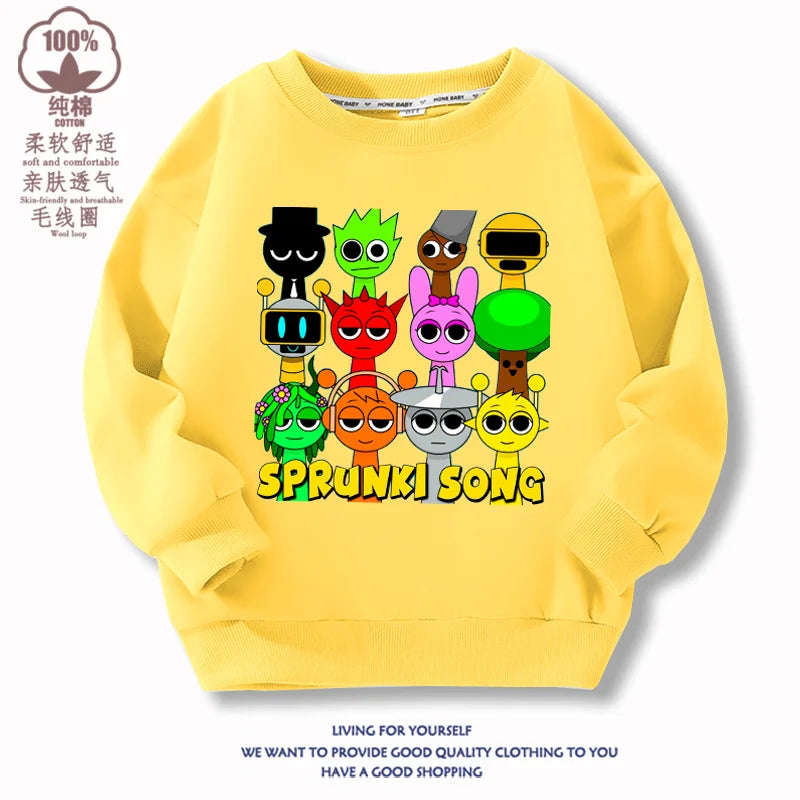 Sprunki Sweatshirt Incredibox Sprunki T Shirt Sweater Sprunki Cosplay Costume Pullover Tops Hoodie Y2K Cotton Clothes Gift