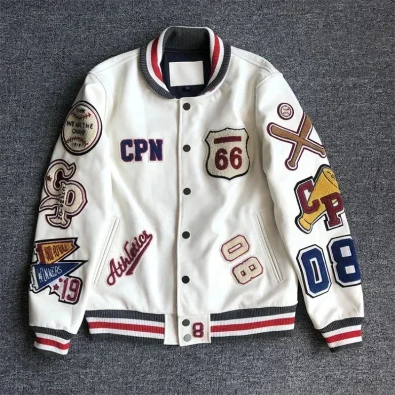 American Street Pop Letter Flocking Embroidery Jacket and Coat Men Harajuku Y2K New Loose Baseball Uniform Couple Casual Jacket