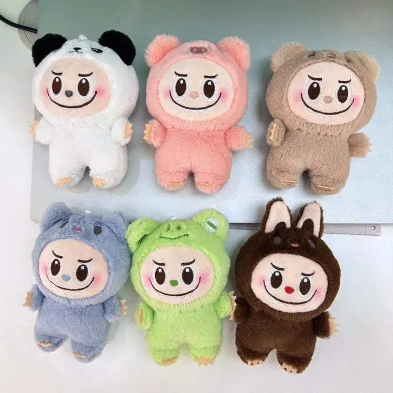 Kawaii Labubu The Monsters Plush Keychains Stuffed Animals Keyrings Girls Backpack Bags Pendants Doll Charms Accessories Gifts