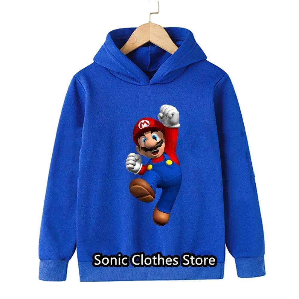 Children Super Sonic Hoodie Kids Sweashirt Boys Long Sleeve Game Clothes Harajuku Baby Cartoon Spring Autumn Narutoes Tops