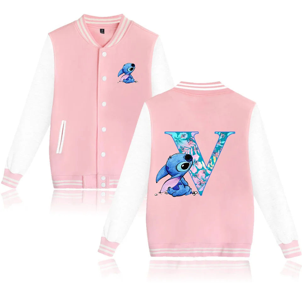 Lilo Stitch Varsity Baseball Bomber Jacket Men Women Hip Hop Harajuku Jackets Kids Boys Girls Single College Coats